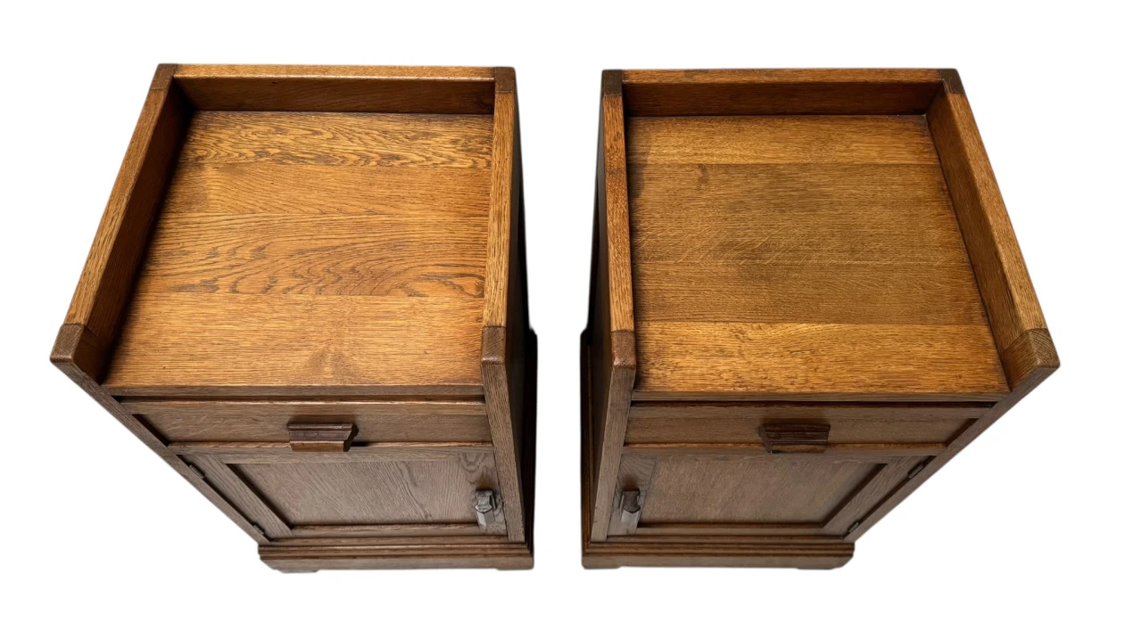 Two Art Deco Modernist Nightstands or Bedside Tables, 1920s